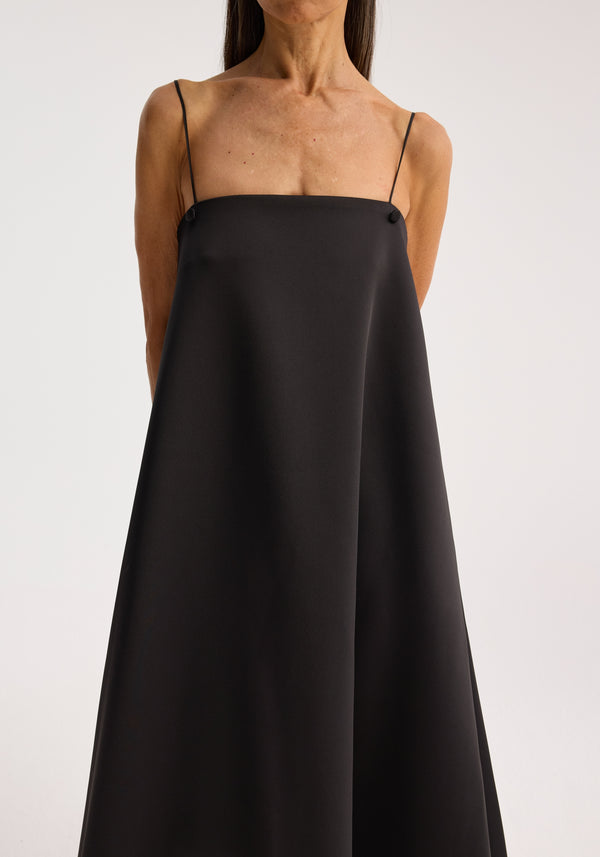 Róhe Voluminous Satin Evening Dress | Black