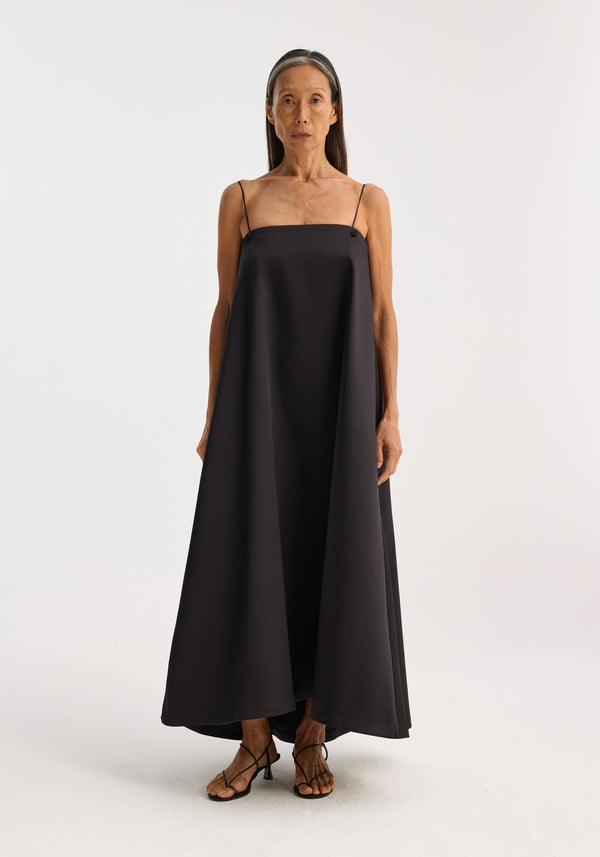 Róhe Voluminous Satin Evening Dress | Black