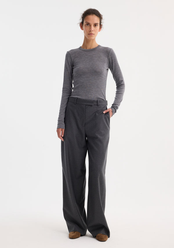 róhe wide leg trousers | dark grey melange