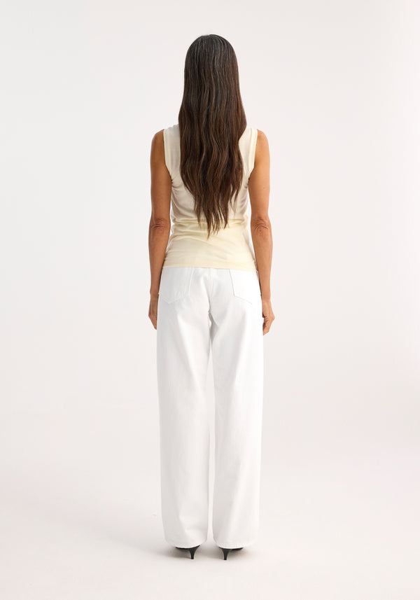 Róhe Sleeveless Light-weight Merino Wool Turtleneck | Cream