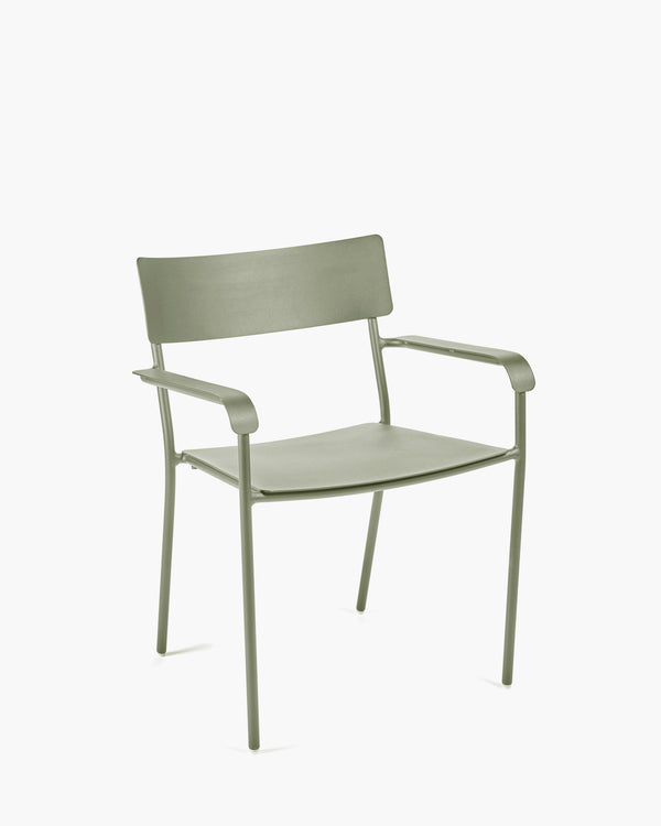 roos van de velde Armchair L aluminium eucalyptus green August