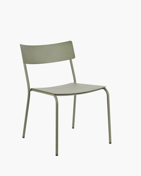roos van de velde Chair L without armrests aluminium eucalyptus green August