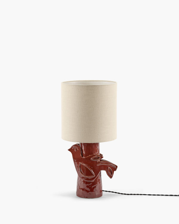 roos van de velde Table lamp red - beige Paloma