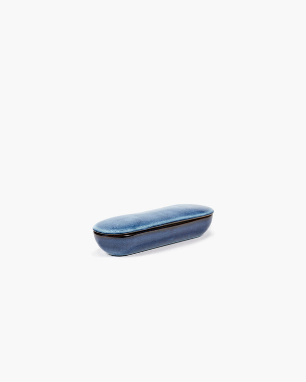 roos van de velde Tray with lid L dark blue Pure