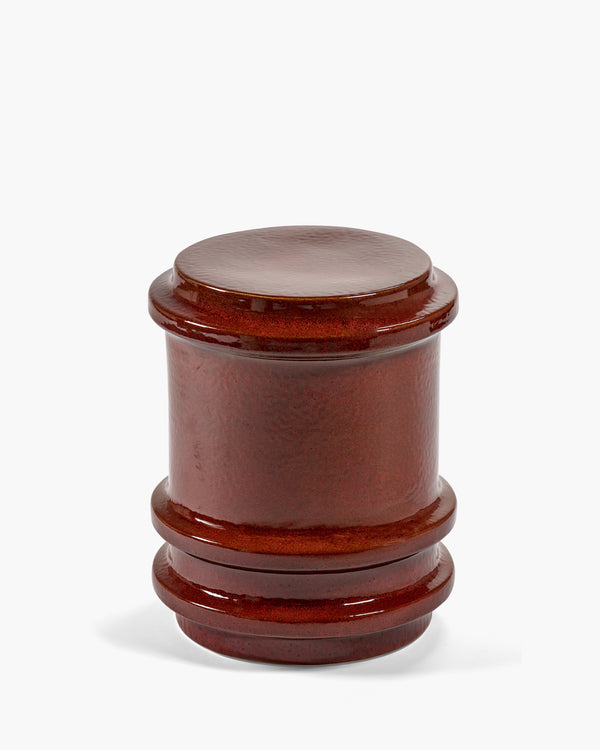 roos van de velde Side table dark red geometrical Pawn