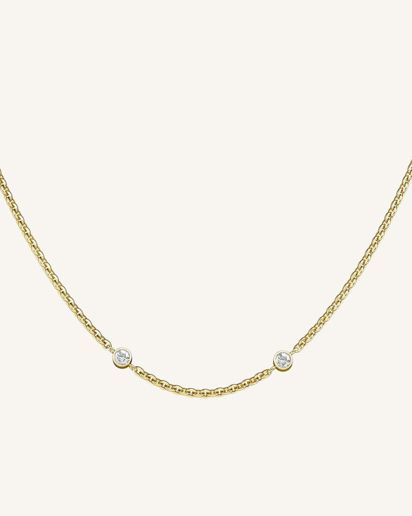 rosefield 2 Birthstone Necklace Goudkleurig