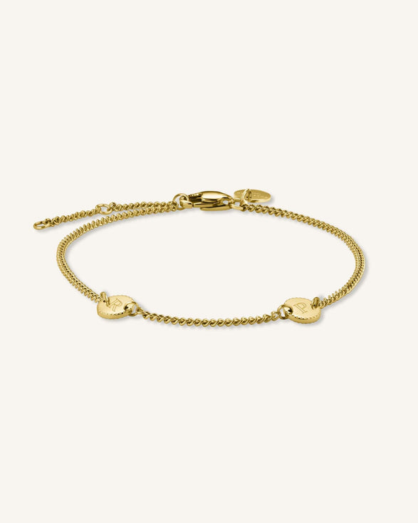 Rosefield 2 Coin Bracelet Goudkleurig