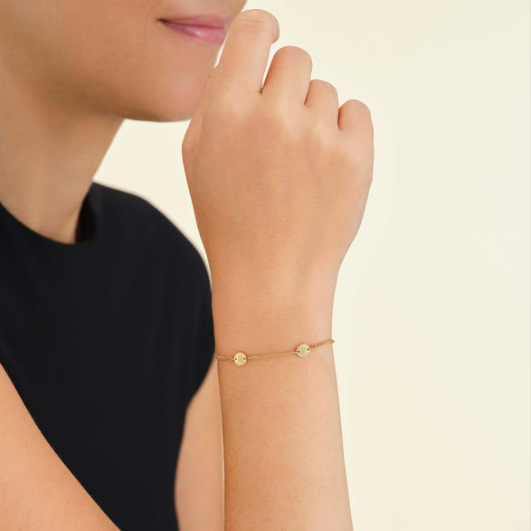 Rosefield 2 Coin Bracelet Goudkleurig