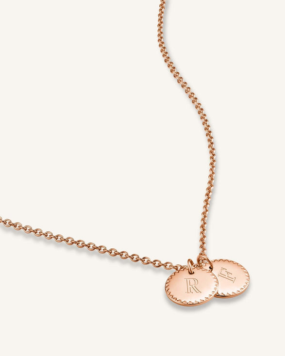 Rosefield 2 Coin Charm Necklace Rosé Goudkleurig