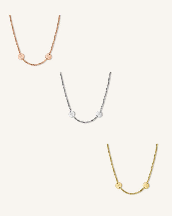 Rosefield 2 Coin Necklace Goudkleurig