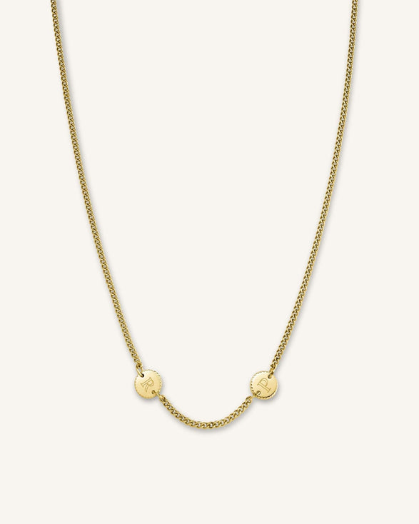 Rosefield 2 Coin Necklace Goudkleurig
