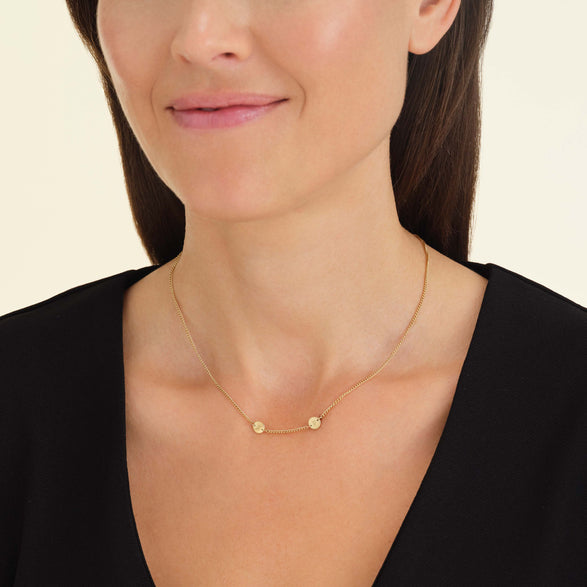 Rosefield 2 Coin Necklace Goudkleurig