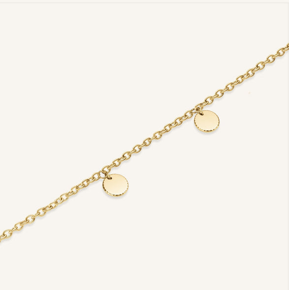 Rosefield 2 Round Bracelet Goudkleurig