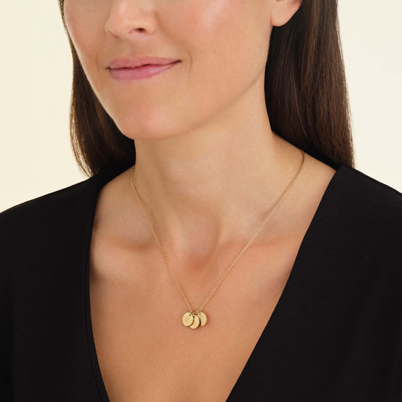 Rosefield 3 Coin Charm Necklace Goudkleurig