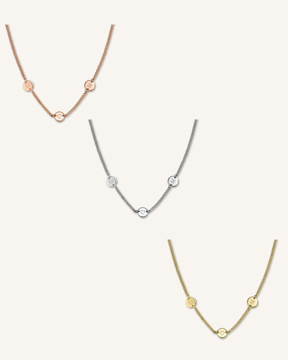 Rosefield 3 Coin Necklace Goudkleurig