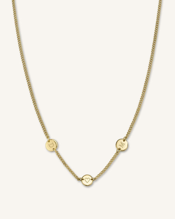 Rosefield 3 Coin Necklace Goudkleurig