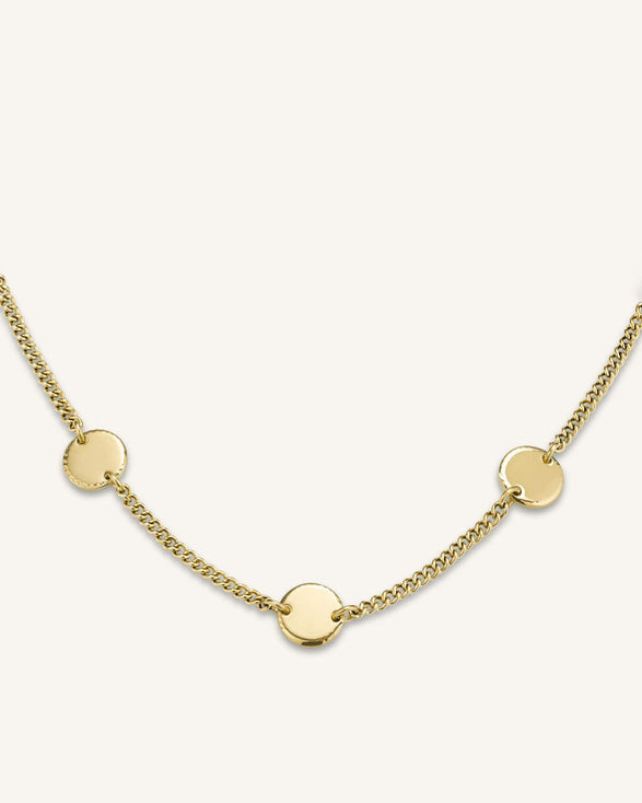 rosefield 3 Coin Necklace Goudkleurig