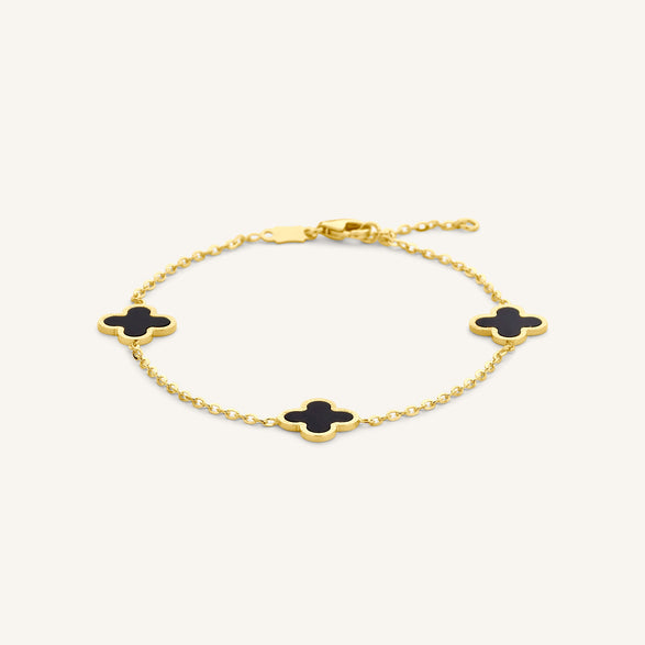rosefield 3 Onyx Clover Bracelet