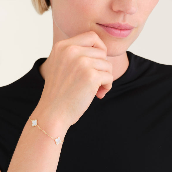 Rosefield 3 Pearl Clover Bracelet