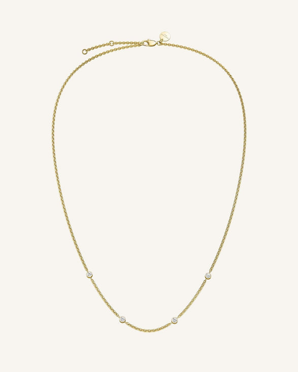 Rosefield 4 Birthstone Necklace Goudkleurig