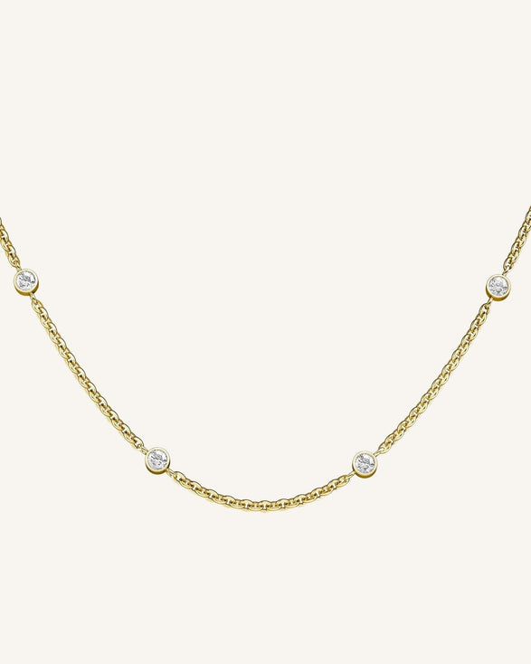 rosefield 4 Birthstone Necklace Goudkleurig