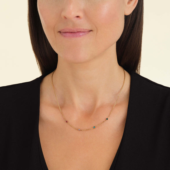 Rosefield 4 Charm Necklace Goudkleurig