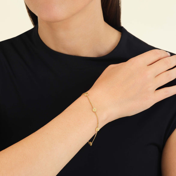 Rosefield 4 Coin Bracelet Goudkleurig