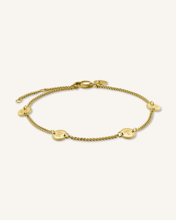 Rosefield 4 Coin Bracelet Goudkleurig