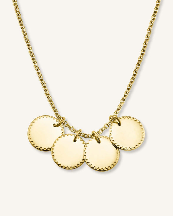 rosefield 4 Coin Charm Necklace Goudkleurig