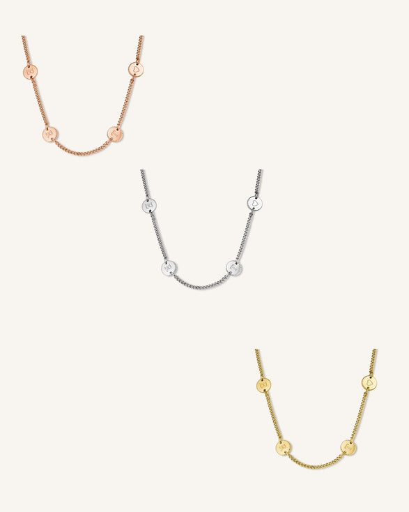 Rosefield 4 Coin Necklace Goudkleurig