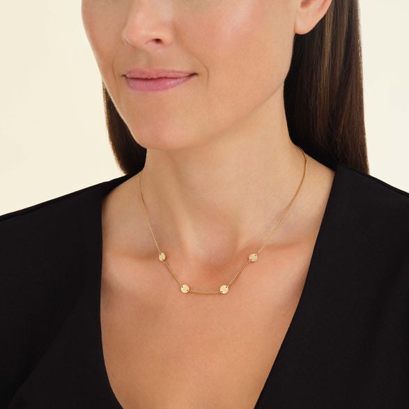 Rosefield 4 Coin Necklace Goudkleurig
