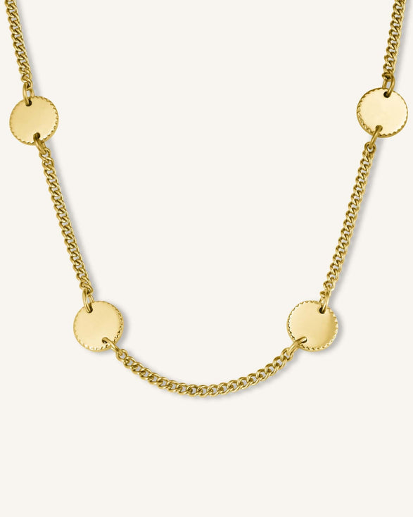 rosefield 4 Coin Necklace Goudkleurig