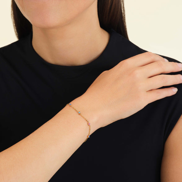 Rosefield 5 Birthstone Bracelet Goudkleurig