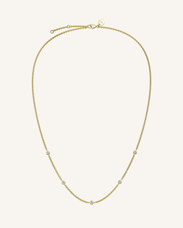 Rosefield 5 Birthstone Necklace Goudkleurig