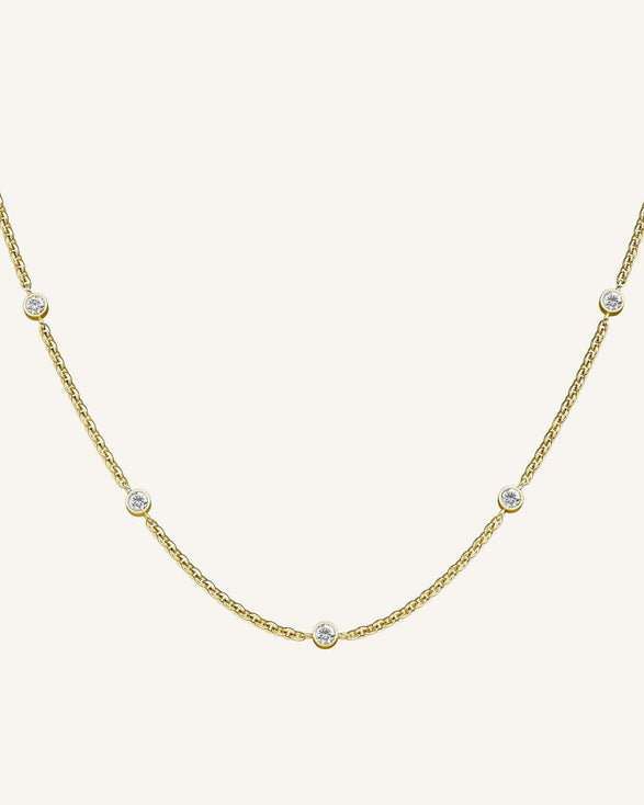 rosefield 5 Birthstone Necklace Goudkleurig