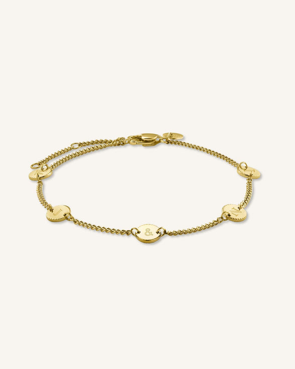 Rosefield 5 Coin Bracelet Goudkleurig