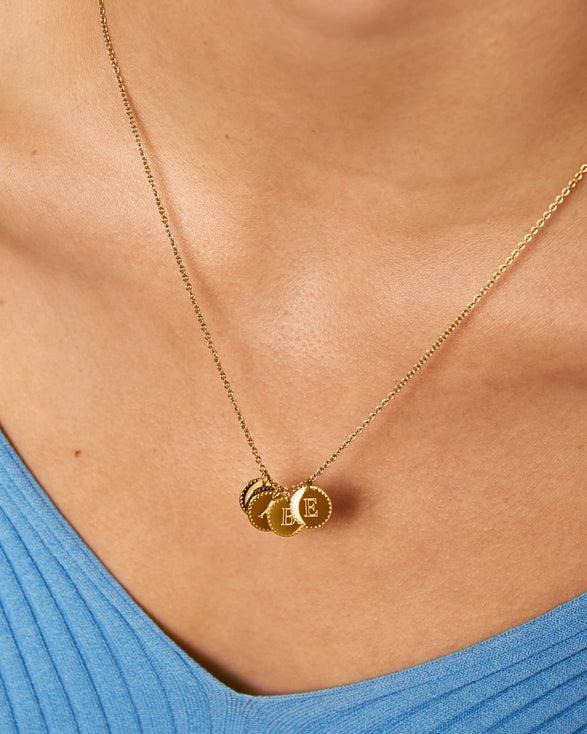 Rosefield 5 Coin Charm Necklace Goudkleurig