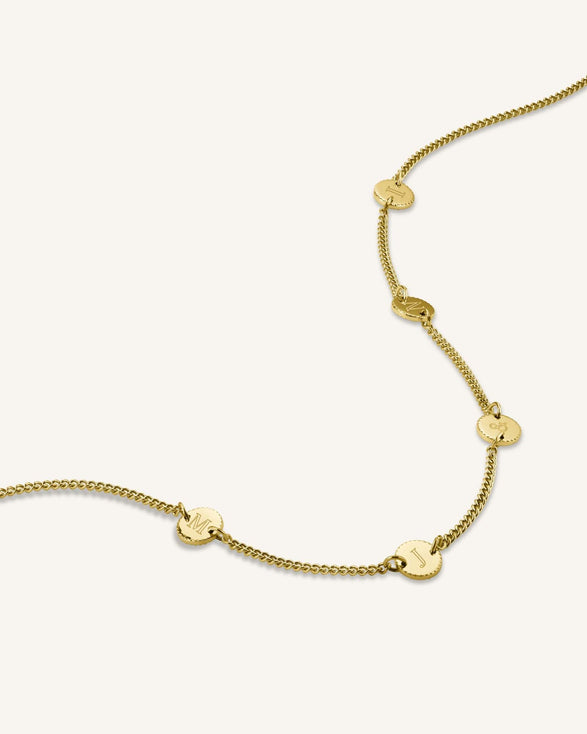 Rosefield 5 Coin Necklace Goudkleurig