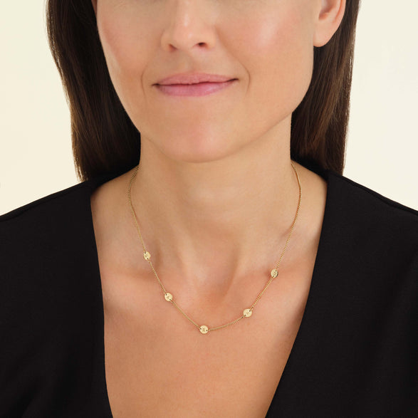 Rosefield 5 Coin Necklace Goudkleurig