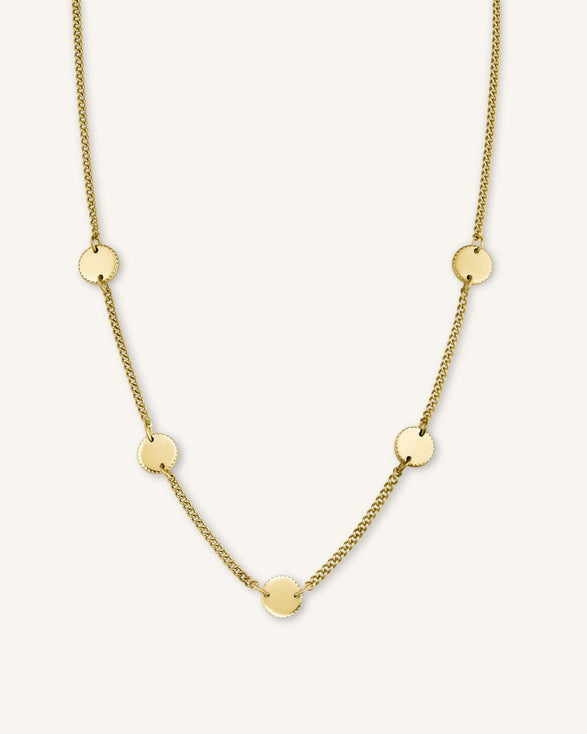 rosefield 5 Coin Necklace Goudkleurig