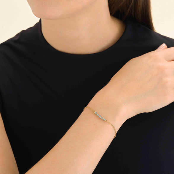 Rosefield 5 Stone Bracelet Blue