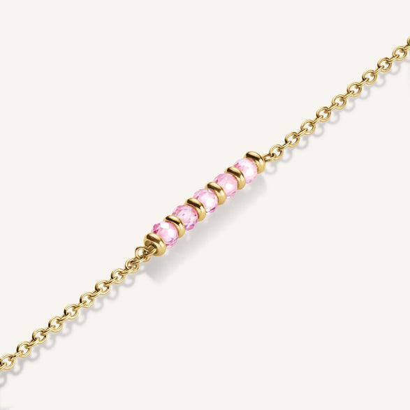 Rosefield 5 Stone Bracelet Pink