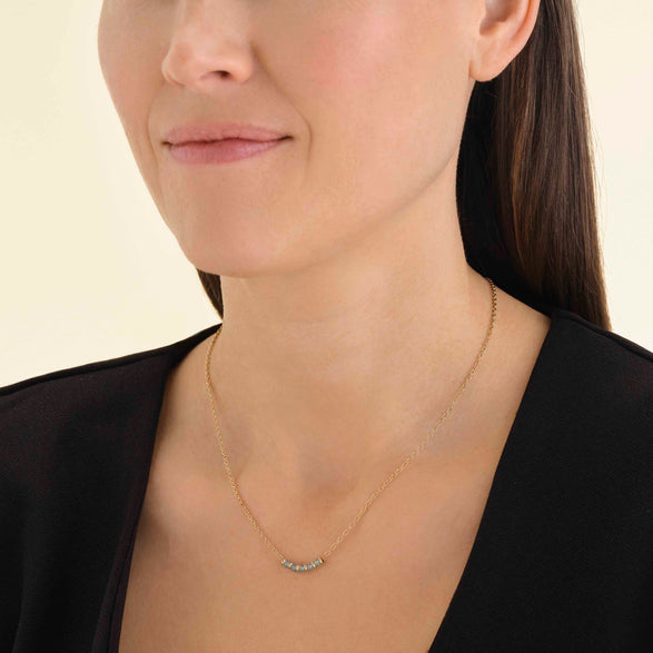 Rosefield 5 Stone Necklace Blue