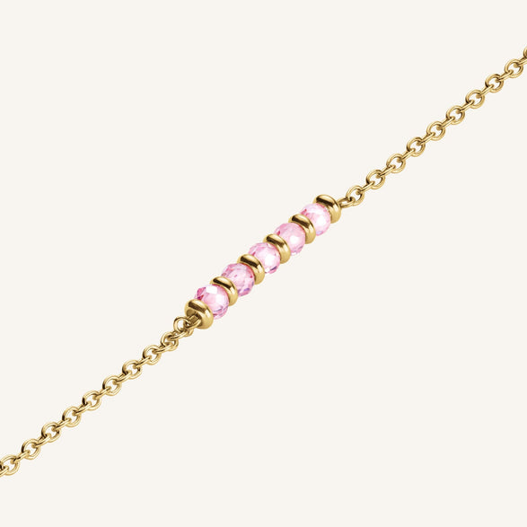 Rosefield 5 Stone Necklace Pink