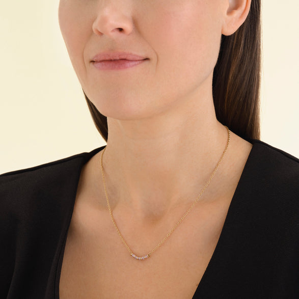 Rosefield 5 Stone Necklace Pink