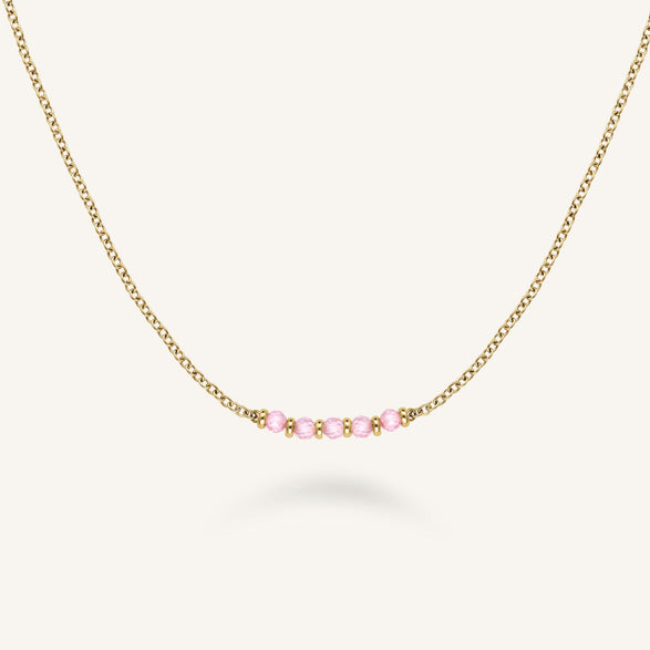 rosefield 5 Stone Necklace Pink