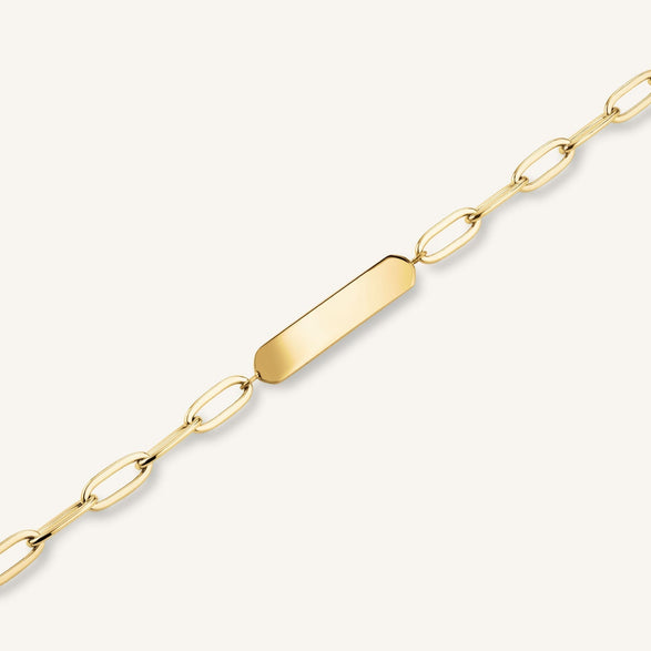 Rosefield Bar Hammered Bracelet Goudkleurig