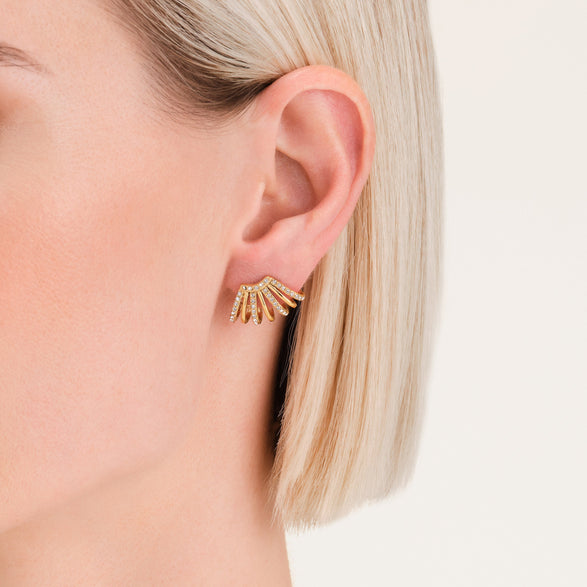 Rosefield Caged Crystal Earrings Goud