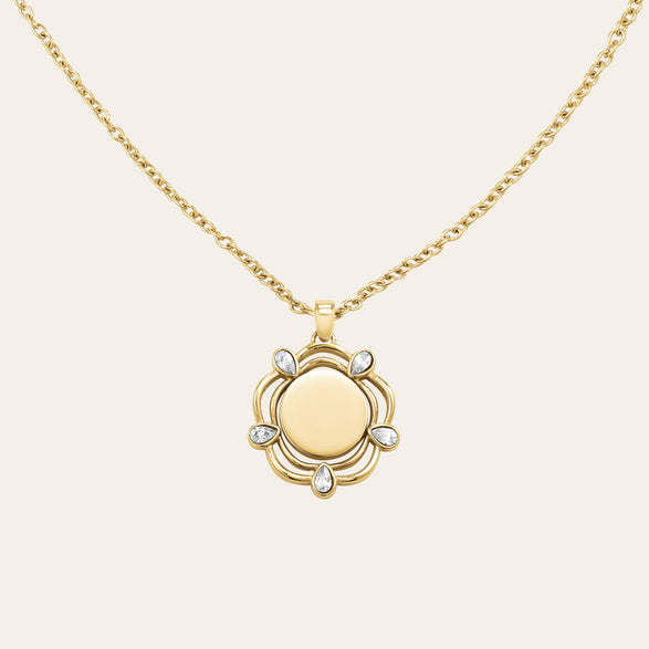 rosefield Coin Drop Necklace Goud