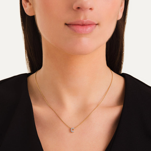 Rosefield Crystal Letter C Necklace